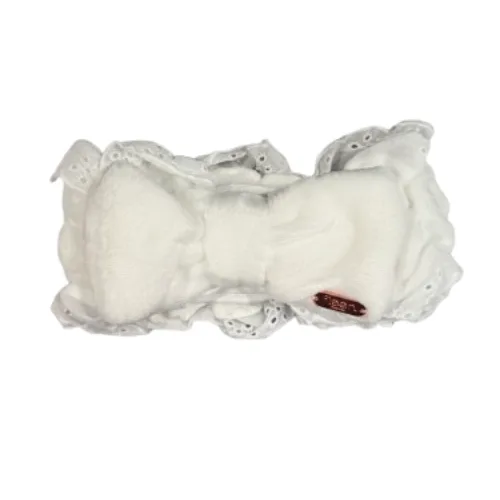 โบว์คาดผมสีขาว - White Bowtie Head Band